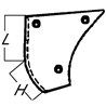 Nóż glebogryzarki fi8,5mm-72mm prawy 83mmx58mm Hako 