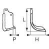 Nóż glebogryzarki fi16,5mm-68mm prawy 257mmx142mm Maschio 