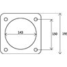 Kołnierz profilowany 6" 195x195 - 4x150(fi212)x23mm fi wew.145mm Kramp 8719607083966