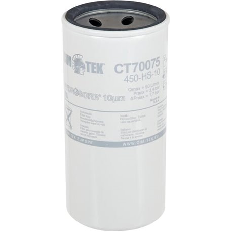 Filtr CT70075, 450HS-10 dystrybutora paliwa 1i1/2"UNF 95x200mm - 10µm Cim-Tek