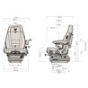 Fotel pneumatyczny Maximo XT Evolution Dynamic 12V, MSG95EL/741 tkanina/Alkantra czarno-szare