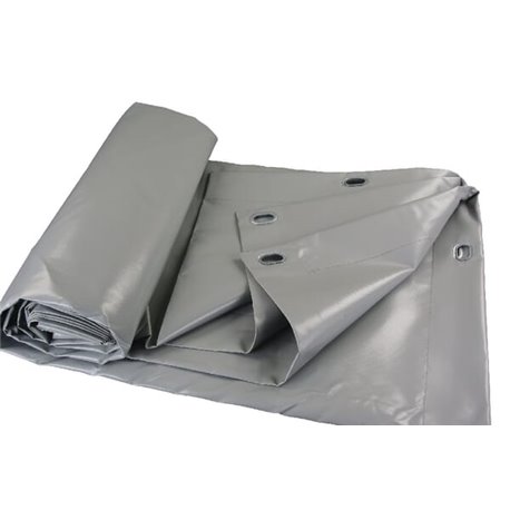 Plandeka 630 g/m² 4x7m siwa PE Unbranded PL4070