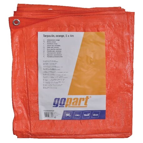 Plandeka 100 g/m² 5x4m pomarańczowa gopart 8716106137046