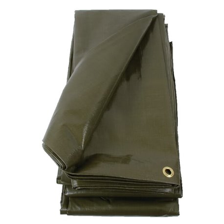 Plandeka 250 g/m² 6x8m oliwkowa PE Unbranded 8713737026350