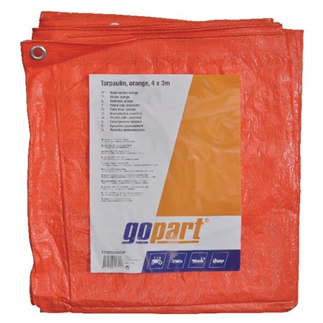 Plandeka 100 g/m² 4x3m pomarańczowa gopart 8716106137053
