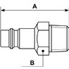 Złączka wtyk. BSP gw.zewn. 3/8"