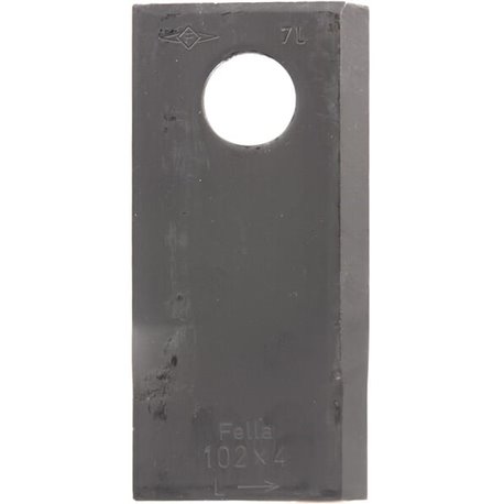 Fella 140693 Nożyk kosiarki rotacyjnej lewy 102x48x4 mm otwór Ø 19 mm okrągły pasuje do Fella