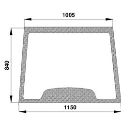 82000296 Szyba Case przednia, stała, Kramp 3660980024655