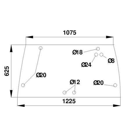1330904C2 Szyba Case tylna górna Kramp 3660980017152