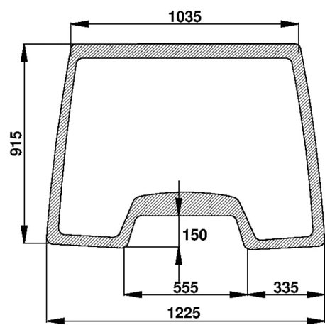 134671097 Szyba Case przednia górna, stała, Kramp 3660980023993