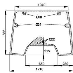 134671090 Szyba Case przednia górna, regulowana, Kramp 3660980024006