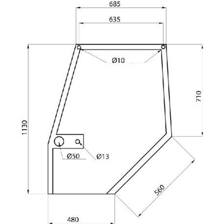 248724A1 Szyba Case drzwi górna 248724A1, 1546818C2, Kramp 3660980024266