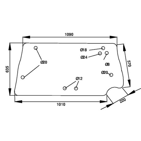 248720A1 Szyba Case tylna górna Kramp 3660980017664