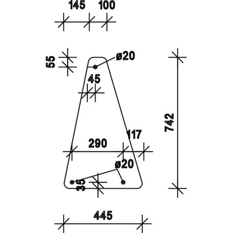 04376136 Szyba Deutz Fahr przednia dolna Kramp 3660980005883