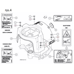 Vicon VF16661768 Naklejka Ostrzegawcza Ansi-Fr, Zgniecenie (P)