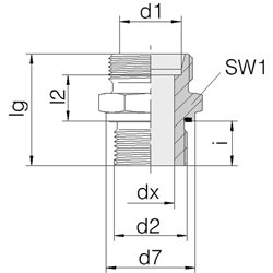 Przyłącze B, gwint przyłącza 3/8"BSP-gwint złącza22x1,5-15L Voss 11115LR38WDA