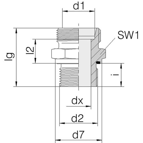 Przyłącze B, gwint przyłącza 3/8"BSP-gwint złącza22x1,5-15L Voss 11115LR38WDA