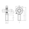 Ucho siłownika fi 20mm gwint zewnętrzny M20x1,5 R