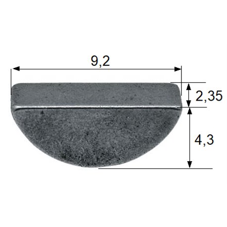 Wpust czółenkowy calowy 2,35x4,3x9,2 - 3/32"x3/8"