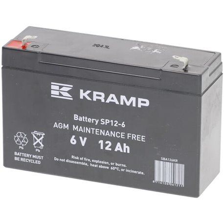 Akumulator 6V 12Ah 151x50x94 po przekątnej L+ Kramp