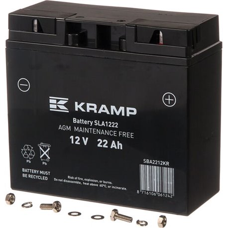 Akumulator 12V 22Ah EN 160A 182x77x168 P+ Kramp