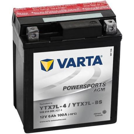Akumulator 12V 6Ah EN 100A 114x71x131 P+ AGM Varta