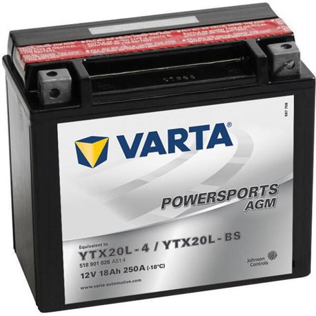 Akumulator 12V 18Ah EN 250A 177x88x156 P+ AGM Varta