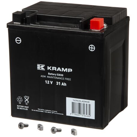 Akumulator 12V 31Ah EN 280A 186x130x171 P+ Kramp