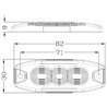 Lampa ostrzegawcza LED, prostokątna, 10/30V biała, 82x30x9 mm 3 LED Kramp