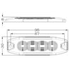 Lampa ostrzegawcza, bursztynowa 4 LED