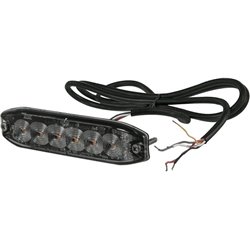 Lampa ostrzegawcza LED, prostokątna, 10/30V, pomarańczowa, 130x30x7 mm, 6 LED Kramp