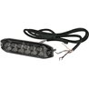 Lampa ostrzegawcza LED, prostokątna, 10/30V, pomarańczowa, 130x30x7 mm, 6 LED Kramp