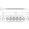 Lampa ostrzegawcza LED, prostokątna, 10/30V, pomarańczowa, 130x30x7 mm, 6 LED Kramp