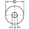 Odblask czerwony fi60mm z otworem Hella 6416386943079