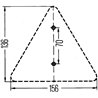 Odblask czerwony trójkątny 136/156mm Hella