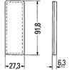 Odblask czerwony prostokątny 27x92mm Hella 6416386910309