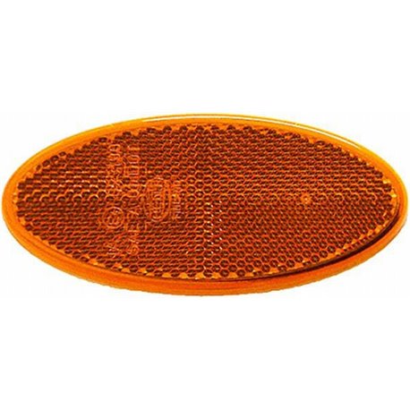 Odblask pomarańczowy owalny 45x101,6mm przyklejany Hella 4082300185843