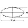 Odblask pomarańczowy owalny 45x101,6mm przyklejany Hella 4082300185843