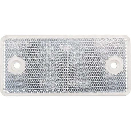 Odblask biały prostokątny 44x94mm z otworami Kramp 8719607096348