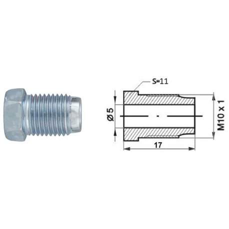 Złącze GZ (ilość w opakowaniu: (100 szt.) (dł.: 17mm, M10x1) 