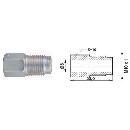 Złącze GZ przewodu hamulcowego (10 szt.) (dł.: 23mm, M10x1) 
