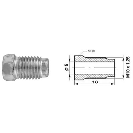 Złącze GZ przewodu hamulcowego (50 szt.) (dł.: 18mm, M10x1,25) 