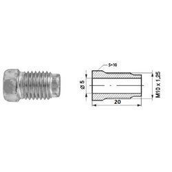 Złącze GZ fi5 M10x1,25 SW10, L-20mm