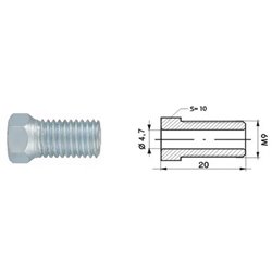 Złącze GZ (średnica gwintu: 4,7mm dł.: 20mm, M9x1,25) 