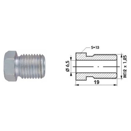 Złącze GZ przewodu hamulcowego (10 szt.) (dł.: 19mm, M12x1,25)