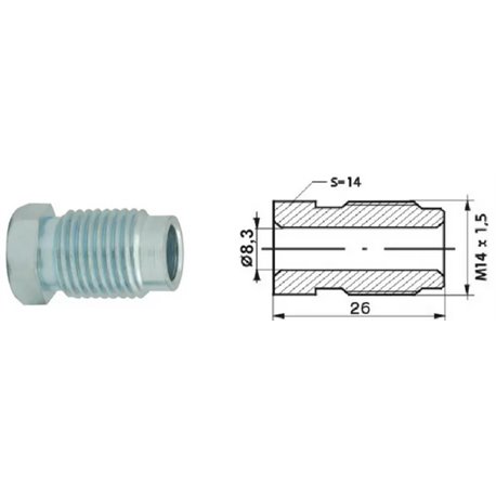 Złącze GZ (średnica gwintu: 8,3mm dł.: 26mm, M14x1,5)