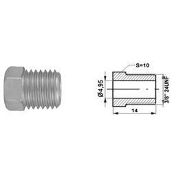 Złącze GZ 3/8x24UNF SW10 kielich 4,95mm