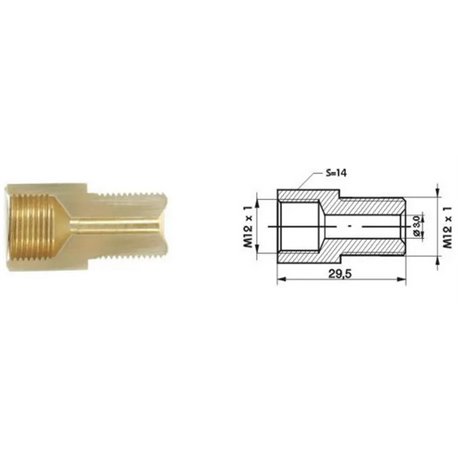 REDUKCJE (dł.: 29,5mm, M12x1/M12x1)