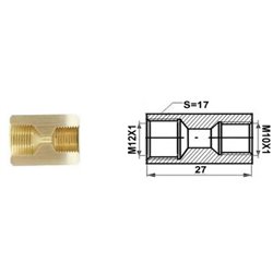 Łącznik mufa (dł.: 27mm, M12x1/M10x1)