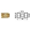 Łącznik mufa redukcyjny M10x1,0/M10x1,25 dł.: 23mm, gniazdo kielich